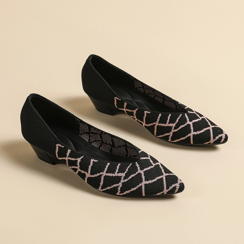 Printed Pumps Wedges Pointed Toe Comfy Low Heels Women's Shoes 14 Printed Pumps Wedges Pointed Toe Comfy Low Heels Women's Shoes - Image 12