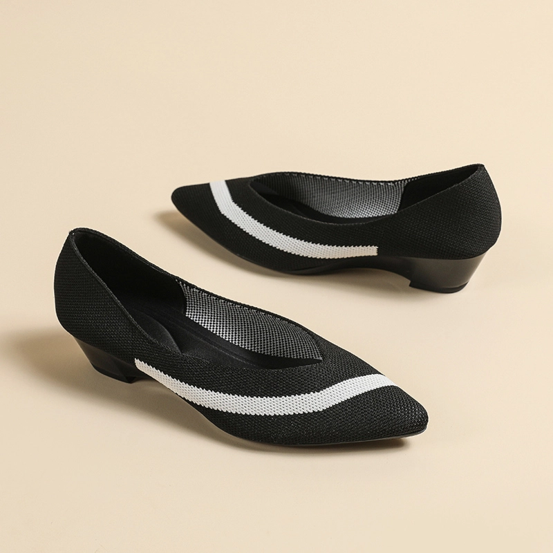 Printed Pumps Wedges Pointed Toe Comfy Low Heels Women's Shoes 7 Printed Pumps Wedges Pointed Toe Comfy Low Heels Women's Shoes - Image 5