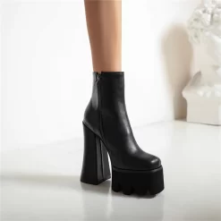 Punk Chunky Heeled Platform Zipper Ankle Boots For Winter -Ladies Fashion Shoes punk chunky heeled platform zipper ankle boots for winter 9 1.jpg.mst