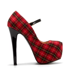 Red Plaid Platform Stiletto Heels Buckle Strap High Heel Shoes 10 Red Plaid Platform Stiletto Heels Buckle Strap High Heel Shoes -Ladies Fashion Shoes red plaid platform stiletto heels buckle strap high heel shoes 4 .jpg.mst