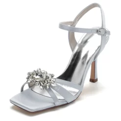 Rhinestone Party Sandals Stiletto Heel Ankle Strap Sandals