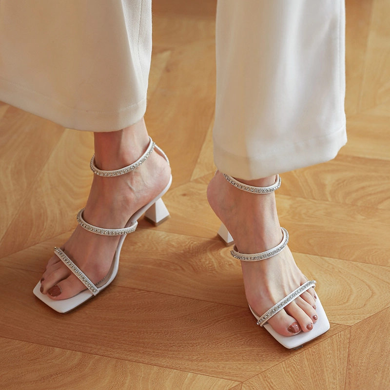 Rhinestones Strappy Buckle High Heels Shoes Sandals 10 Rhinestones Strappy Buckle High Heels Shoes Sandals - Image 8