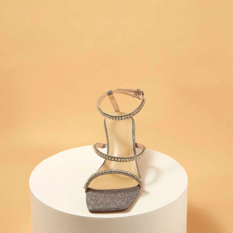 Rhinestones Strappy Buckle High Heels Shoes Sandals 16 Rhinestones Strappy Buckle High Heels Shoes Sandals - Image 14