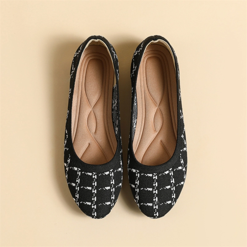 Round Toe Leopard Print Flat Shoes Comfy Walking Women's Flats - Image 6