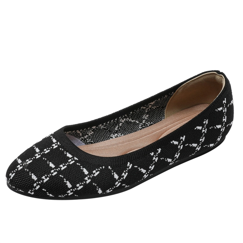 Round Toe Leopard Print Flat Shoes Comfy Walking Women's Flats