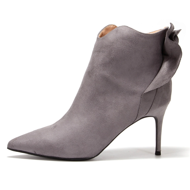 Ruffle Ankle Booties Pointed Toe Stiletto High Heel Zipper Boots 20 Ruffle Ankle Booties Pointed Toe Stiletto High Heel Zipper Boots - Image 18