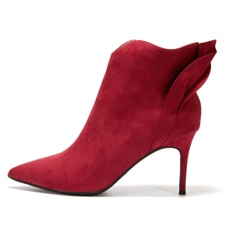 Ruffle Ankle Booties Pointed Toe Stiletto High Heel Zipper Boots 8 Ruffle Ankle Booties Pointed Toe Stiletto High Heel Zipper Boots - Image 6