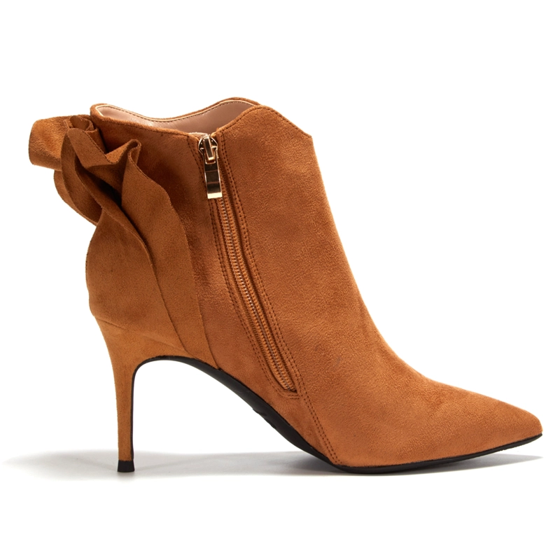 Ruffle Ankle Booties Pointed Toe Stiletto High Heel Zipper Boots 15 Ruffle Ankle Booties Pointed Toe Stiletto High Heel Zipper Boots - Image 13