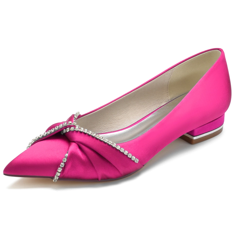 Satin Jewelled Knot Pumps Flats Shoes For Party 20 Satin Jewelled Knot Pumps Flats Shoes For Party - Image 18