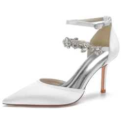 Satin Jewelry Pointed Toe Stiletto Heel Ankle Strap Pumps Wedding Shoes -Ladies Fashion Shoes satin jewelry pointed toe stiletto heel ankle strap pumps wedding shoes 6 1.jpg.mst