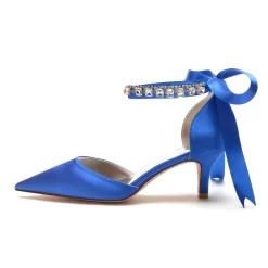 Satin Kitten Heel Pumps Bow D'orsay Shoes With Crystal Strap -Ladies Fashion Shoes satin kitten heel pumps bow d orsay shoes with crystal strap 1 7 1.jpg.mst