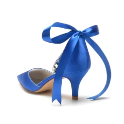 Satin Kitten Heel Pumps Bow D'orsay Shoes With Crystal Strap -Ladies Fashion Shoes satin kitten heel pumps bow d orsay shoes with crystal strap 3 7 1.jpg.mst