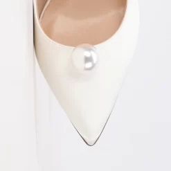 Satin Pearls Bow Wedding Heels Closed-Toe Stiletto Bridal Pumps -Ladies Fashion Shoes satin pearls bow wedding heels closed toe stiletto bridal shoes 16 1.jpg.mst