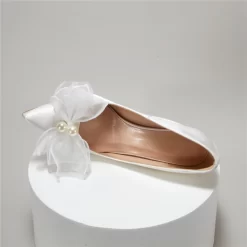 Satin Pearls Bow Wedding Heels Closed-Toe Stiletto Bridal Pumps -Ladies Fashion Shoes satin pearls bow wedding heels closed toe stiletto bridal shoes 22 1.jpg.mst