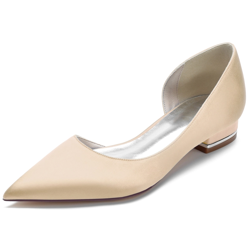 Satin Pointed Toe Flat Shoes 4 Satin Pointed Toe Flat Shoes - Image 2