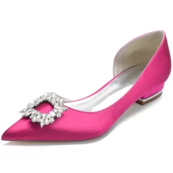 Satin Pointed Toe Rhinestone Buckle Flat Shoes -Ladies Fashion Shoes satin pointed toe rhinestone buckle flat shoes 10 1.jpg.mst