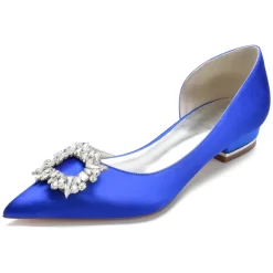 Satin Pointed Toe Rhinestone Buckle Flat Shoes -Ladies Fashion Shoes satin pointed toe rhinestone buckle flat shoes 9 1.jpg.mst
