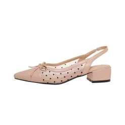 Sexy Polka Dot Mesh Slingbacks Shoes Flat Sandals With Bow -Ladies Fashion Shoes sexy polka dot mesh slingbacks shoes flat sandals with bow 39 1.jpg.mst