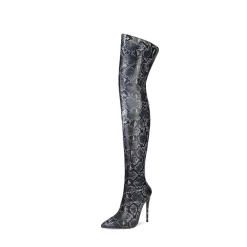 Sexy Snake Prints Stiletto Over The Knee Thigh High Boots With Pointy Toe -Ladies Fashion Shoes sexy snake prints stiletto over the knee thigh high boots with pointy toe 8 1.jpg.mst