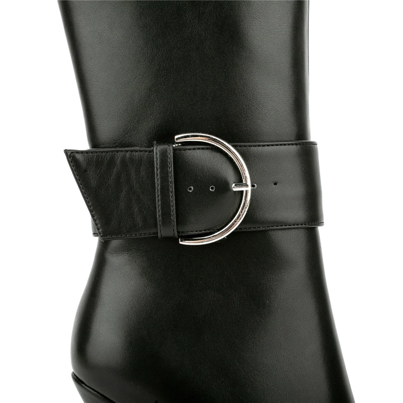 Sexy Stiletto Heel Ankle Boots Pointed Toe Buckle Tall Boots - Image 7