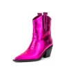 Shiny Fuchsia Block Heels Pointy Toe Western Cowboy Boots Ankle Booties 2 Shiny Fuchsia Block Heels Pointy Toe Western Cowboy Boots Ankle Booties -Ladies Fashion Shoes shiny fuchsia block heels pointy toe western cowboy boots ankle booties 3 .jpg.mst