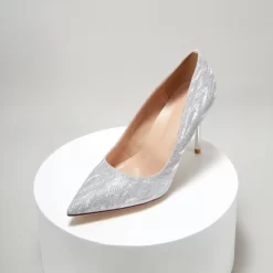 Shiny Glitter Crystal Wedding Pumps High Heel Shoes Dress Sequin Heels