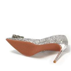 Silver Sequin Pointed Toe Rhinestones Bridal Heeled Glitter Pumps -Ladies Fashion Shoes silver glitter pointed toe rhinestones bridal heeled pumps 10 .jpg.mst