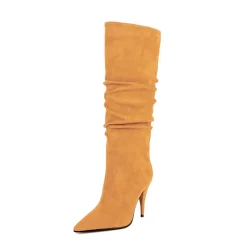 Slouchy Dress Boot Stiletto Heel Pointed Toe Knee High Boots