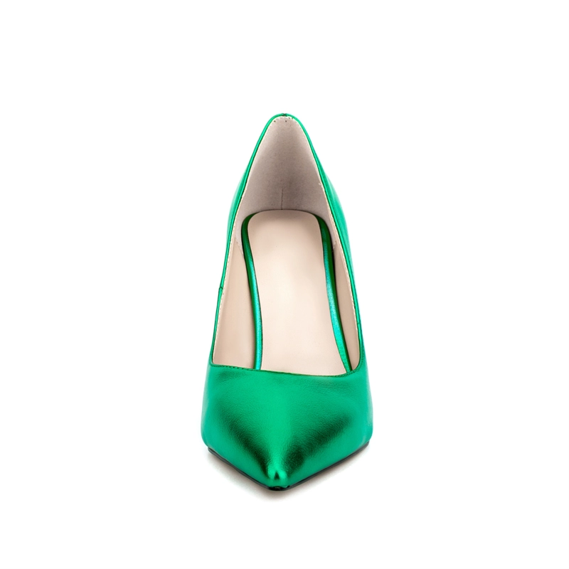 Smooth Metallic Heels Pointed Toe Wedge Heel Pumps 18 Smooth Metallic Heels Pointed Toe Wedge Heel Pumps - Image 16