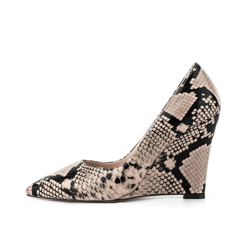 Snake Print Heels Wedges Shoes Closed Toe Pumps 14 Snake Print Heels Wedges Shoes Closed Toe Pumps - Image 12