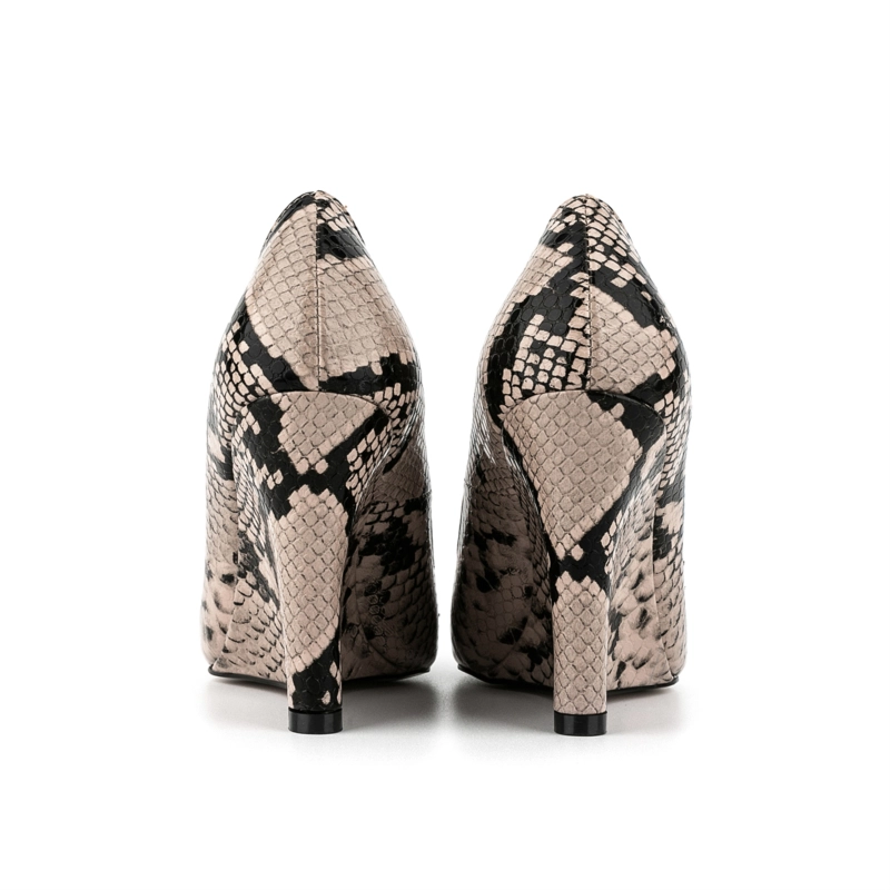 Snake Print Heels Wedges Shoes Closed Toe Pumps 18 Snake Print Heels Wedges Shoes Closed Toe Pumps - Image 16