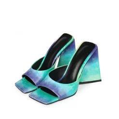 Square Toe Slide Sandal Spring Gradient Block Heel Shoes -Ladies Fashion Shoes square toe slide sandal 2021 spring gradient block heel shoes 2 1.jpg.mst