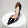 Patent Leather Pointed Toe D'orsay Stiletto Heels Pumps