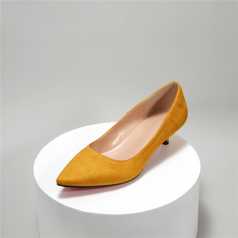 Suede Pointy Toe Kitten Heel Work Pumps Low Heels 21 Suede Pointy Toe Kitten Heel Work Pumps Low Heels - Image 19