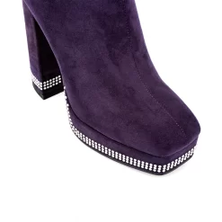 Suede Square Toe Rhinestone Chunky Heel Platform Ankle Boots 24 Suede Square Toe Rhinestone Chunky Heel Platform Ankle Boots -Ladies Fashion Shoes suede square toe rhinestone chunky heel platform ankle boots purple 1 1.jpg.mst