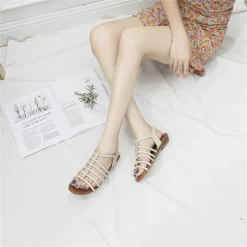 Summer Open Toe Multi-Strap Buckle Low Heel Gladiator Sandals -Ladies Fashion Shoes summer open toe multi strap buckle low wedge gladiator sandals 22 1.jpg.mst