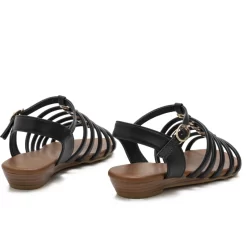 Summer Open Toe Multi-Strap Buckle Low Heel Gladiator Sandals -Ladies Fashion Shoes summer open toe multi strap buckle low wedge gladiator sandals 3 1.jpg.mst