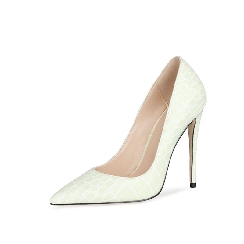 Summer Snake Printed Pumps Heels Pointed Toe Shoes High Heels 4 Inches