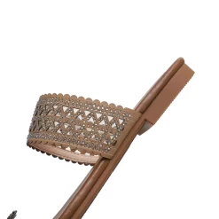 Boho Toe Ring Crystals Hollow Out Slide Flats Gladiator Sandals -Ladies Fashion Shoes toe ring crystals embellished boho slide flats gladiator sandals 4 2.jpg.mst