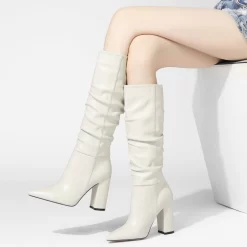 Trendy Chunky Heel Womens Slouchy Boots Knee High Boots With Pointy Toe -Ladies Fashion Shoes trendy chunky heel womens slouchy boots knee high boots 12 4 1.jpg.mst