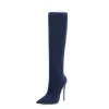 Trendy Suede Pointy Toe Stilettos Knee High Boots