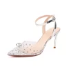 Silver Rhinestone Ankle Strappy Clear Pumps Slingback Heel Wedding Shoes -Ladies Fashion Shoes u2s myd 20221102 2 9 1.jpg.mst