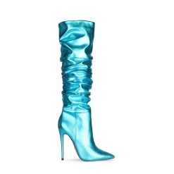 Metallic Plisse Stilettos Over The Knee Boots 37 Metallic Plisse Stilettos Over The Knee Boots -Ladies Fashion Shoes u2s wj188 08 1.jpg.mst
