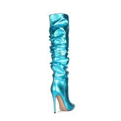 Metallic Plisse Stilettos Over The Knee Boots 38 Metallic Plisse Stilettos Over The Knee Boots -Ladies Fashion Shoes u2s wj188 12 1 1.jpg.mst