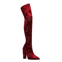Stars Pattern Velvet Thigh High Boots With Block Heel -Ladies Fashion Shoes u2s wj190 04 1.jpg.mst