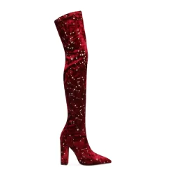 Stars Pattern Velvet Thigh High Boots With Block Heel -Ladies Fashion Shoes u2s wj190 05 1 1.jpg.mst