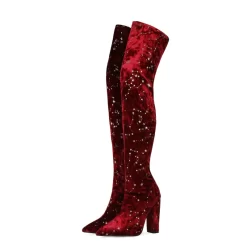 Stars Pattern Velvet Thigh High Boots With Block Heel -Ladies Fashion Shoes u2s wj190 07 1 1.jpg.mst