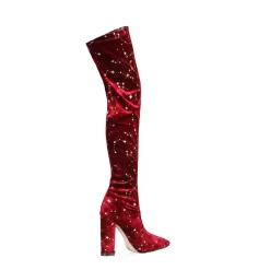 Stars Pattern Velvet Thigh High Boots With Block Heel -Ladies Fashion Shoes u2s wj190 10 1 1.jpg.mst