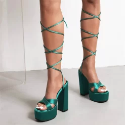 Summer New Arrival Party Strappy Platform Sandals Satin Chunky Heels -Ladies Fashion Shoes u2s wl 1 10 800 19 1.jpg.mst