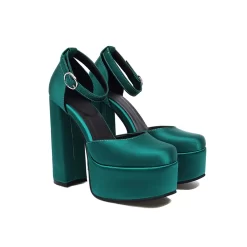 Satin Square Toe Block Heels Platform Ankle Strap Pumps 39 Satin Square Toe Block Heels Platform Ankle Strap Pumps -Ladies Fashion Shoes u2s wl 1 90 27 1.jpg.mst